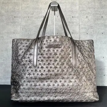 [ 새상품급 ] JIMMY CHOO PIMLICO 메탈릭 실버 토트백