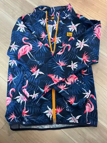 라우드마우스 플라밍고 패턴 윈드 브레이커