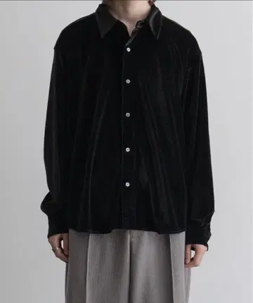 [ Casper John ] 바리아스 루즈 셔츠 드레이프 벨로아 블랙 M