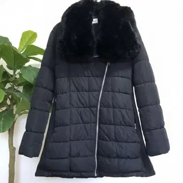 Calvin Klein 퍼 포함 다운 자켓 블랙