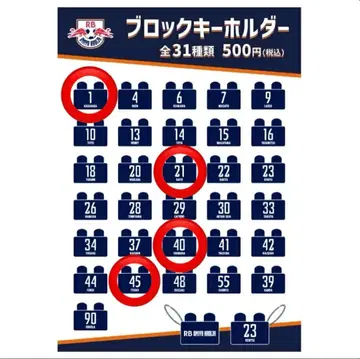 RB 오미야 아르디자 블록 키링 골키퍼 4점 세트