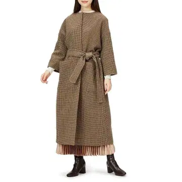 Mila Owen 노카라 스티치 디자인 롱 코트