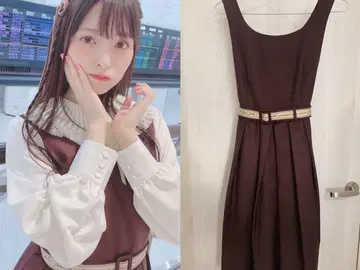 F i.n.t 로고 테이프 벨트 사용 점프 스커트