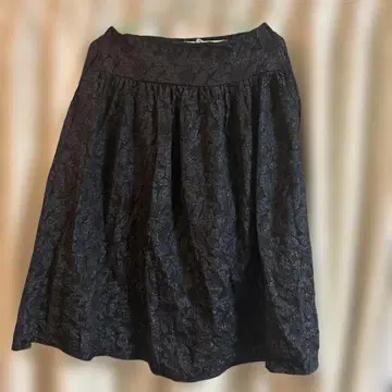 빅 사이즈 플로키 플레어 스커트 블랙