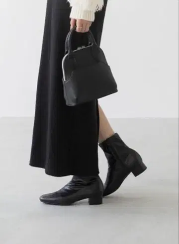 3.5cm 힐 로우힐 스트레치 부츠