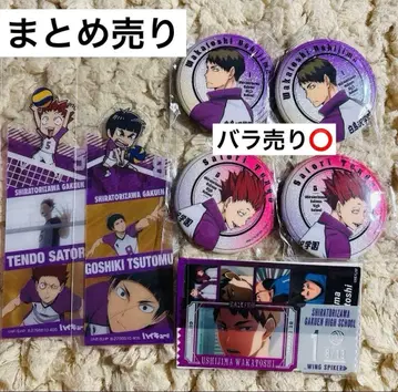 하이큐 토리자와 우시지마 와카토시 텐도 사토리 굿즈 캔뱃지 세트