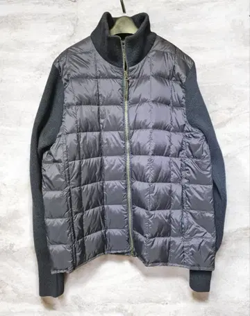 택 포함 타이온 하이넥 니트 슬리브 L 다운 자켓 네이비