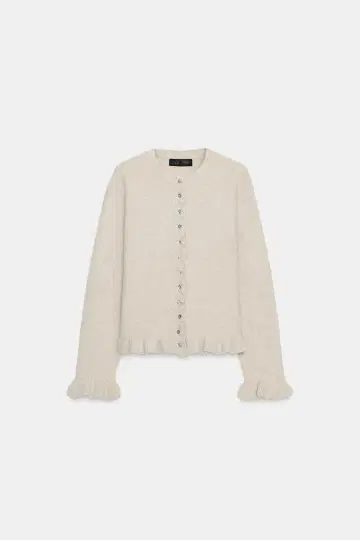 ZARA 프릴 니트 가디건 S [택 포함 새상품 미사용품]