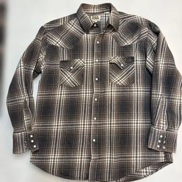 ELY COTTON 체크 무늬 플란넬 셔츠 70s