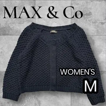 MAX & Co 네이비 니트 가디건 크롭 숏 기장