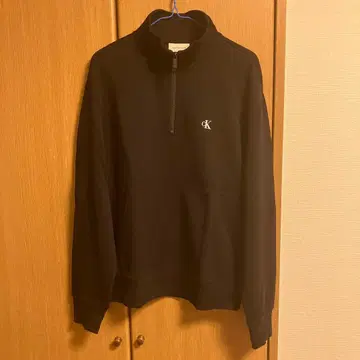 Calvin Klein Jeans 하프 지퍼 트레이닝복 S 블랙