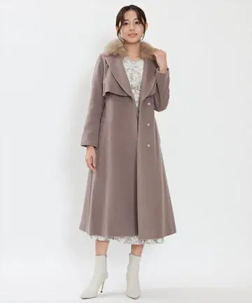 스윙글 퍼 달린 울 롱 코트 Swingle 노엘라 NOELA