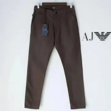새상품 ARMANI JEANS 인도 면 청바지 치노 팬츠 슬림 브라운 S