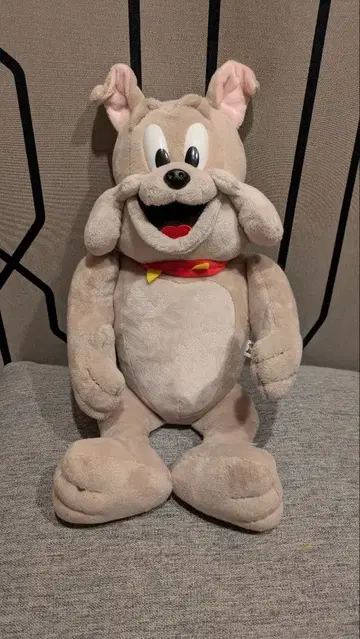 강아지 봉제 인형 약 30cm 빨간색 스카프 포함