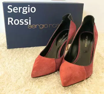 새상품급 세르지오로시 펌프스 스웨이드 사이즈 37 보르도