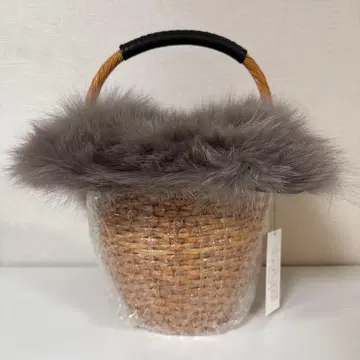 카멜 x 모카 라탄 바스켓백