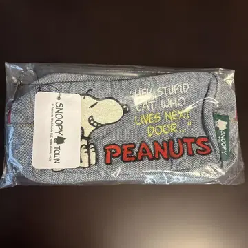 스누피타운 스누피 자수 데님 파우치