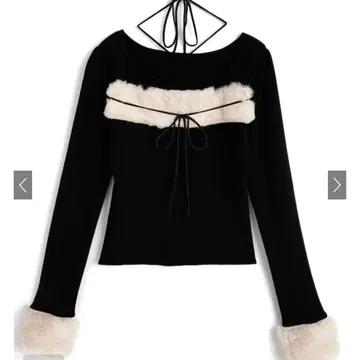 퍼 홀터넥 리본 니트탑[ru1387]