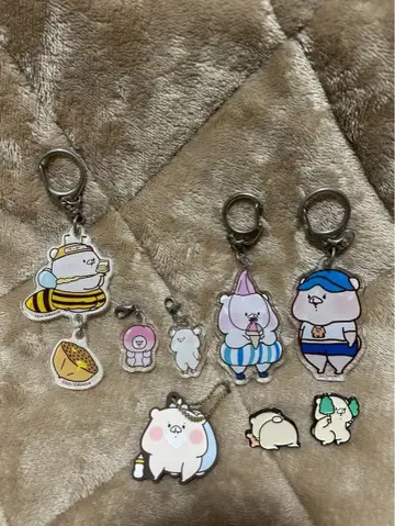 토모다치와 곰 키링 핀 배지 8개 세트