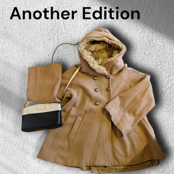 Another Edition A라인 후드 자켓 P코트 베이지