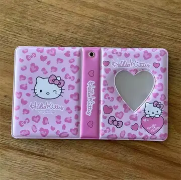 핑크 레오파드 무늬 키티 씰북 카드 홀더