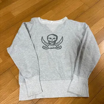 NFL 스컬 디자인 맨투맨 M 그레이