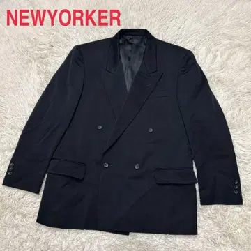 NEW YORKER 더블 브레스트 테일러드 자켓 블랙