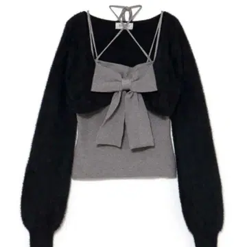 bubbles 버블스 리본 니트 앙상블 블랙