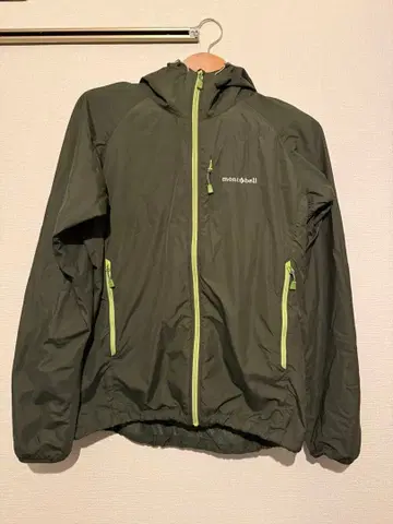 몽벨 라이트쉘 후드티 남성용 다크 그린 M 사이즈