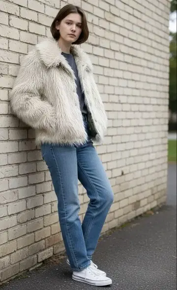 PENNEY'S x Ray BEAMS 별주 퍼 자켓 베이지 계열