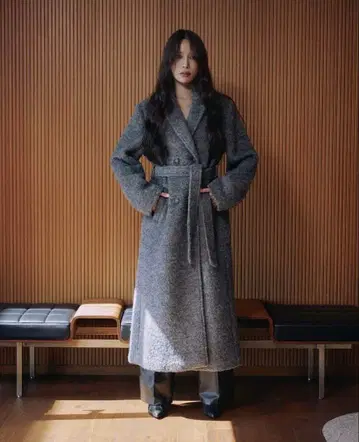 [ Ambient ] 앰비언트 그레이 부클 울 롱 코트