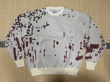 DRIP 자카드 코튼 크루넥 스웨터