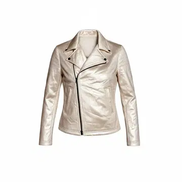 나일론 더블 라이더 자켓 화이트 L 사이즈 슬림