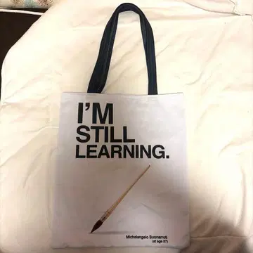 I'M STILL LEARNING. 토트백 미켈란젤로 명언 백