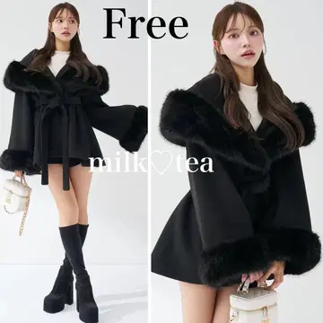 택 포함 새상품 다리치 허리 벨트 프린세스 라인 코트 블랙 프리