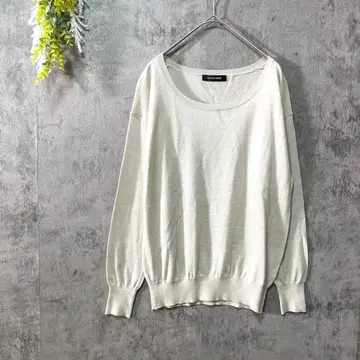 로트레아몽 긴팔 니트탑 스웨터 얇은 소재 울 혼방 오피스 캐주얼