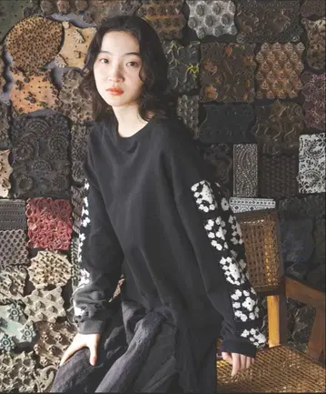 [ 택 포함 미사용 새상품 ] niko and - 크로셰 콤비 풀오버