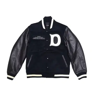 DOARAT 남성용 울 가죽 소매 배색 바시티 자켓