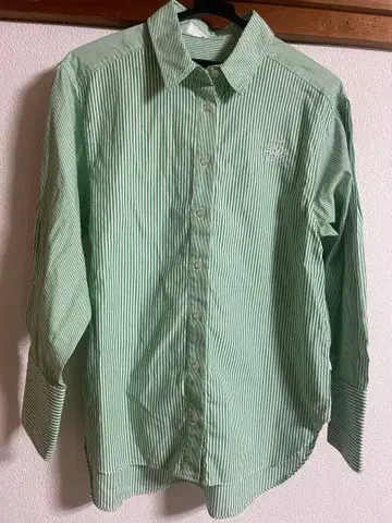 FURFUR 그린 스트라이프 긴팔 셔츠