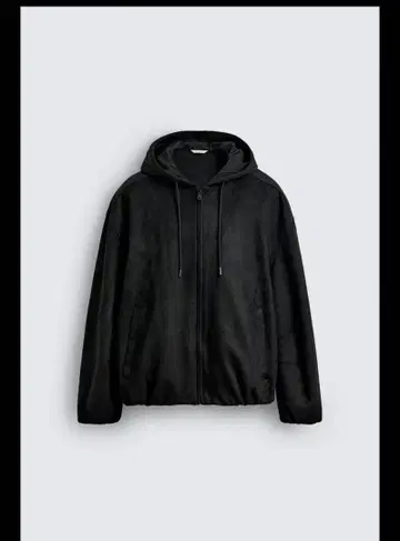 zara 페이크 스웨이드 후드 자켓 블랙