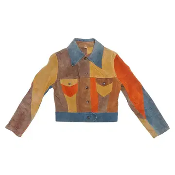 GASSY JACK 멀티 컬러 가죽 패치워크 자켓