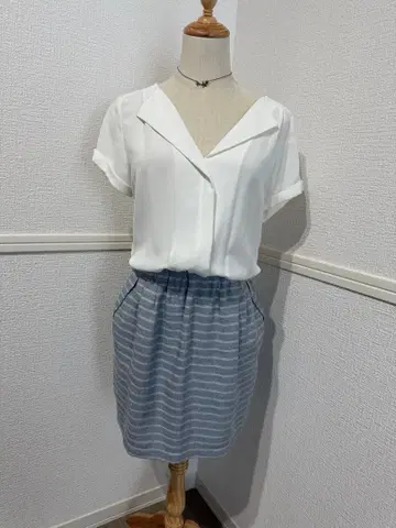 새상품급 FONCE 폰세 아바하우스 원피스 린넨 혼방 쉬폰 린넨