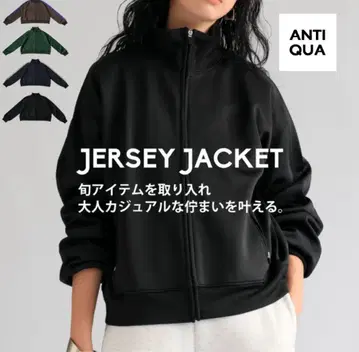 [ 새상품 ] 택 포함 antiqua 저지 자켓 집업 블루종 블랙