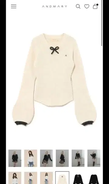 앤드마리 Baby ribbon knit tops 아이보리