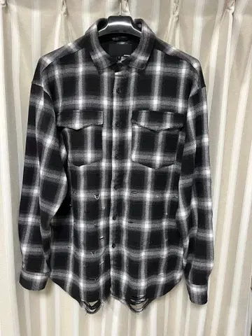 플란넬 셔츠 블랙/화이트 체크