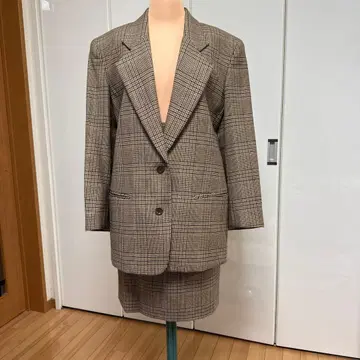 체크 무늬 버블 수트 셋업