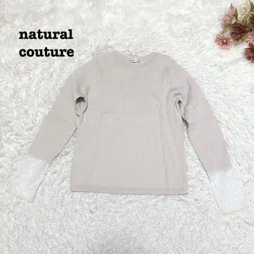 s.2187 [ 내추럴 꾸뛰르 ] 긴팔 니트 도킹 라메 베이지