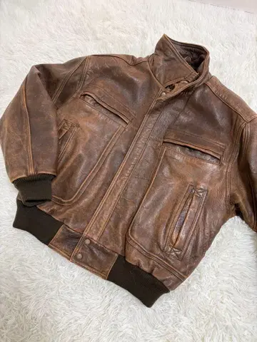 어드벤처 바운드 브라운 레더 봄버 자켓 기무라 타쿠야 M