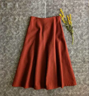 d'un a dix 아나디스 플레어 A라인 스커트 오렌지