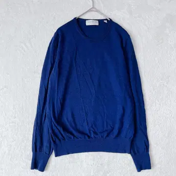 투모로우랜드 트리코 풀오버 울 니트 크루넥 심플 블루